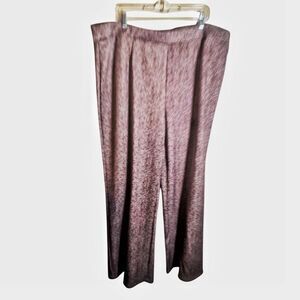 Ashley Stewart PLUS Size Brown Chevron Print Stretch Pull On Pants Size 26/28 NW